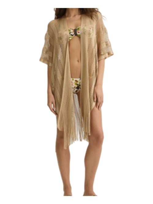 poncho lurex manica 3/4 frange oro LIU JO | 2A5001-T030004178